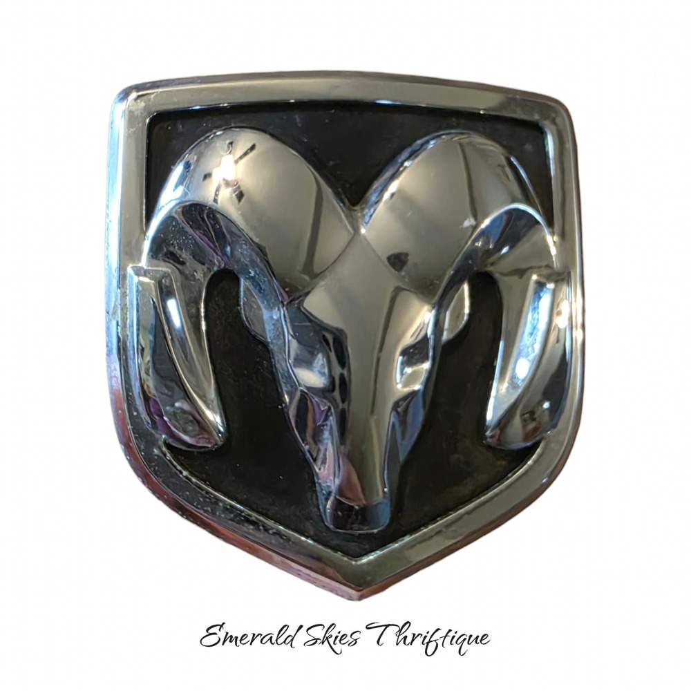 Dodge Ram Head Shield Chrome Hood Grille Emblem Badge Stud Mount JR41 free ship